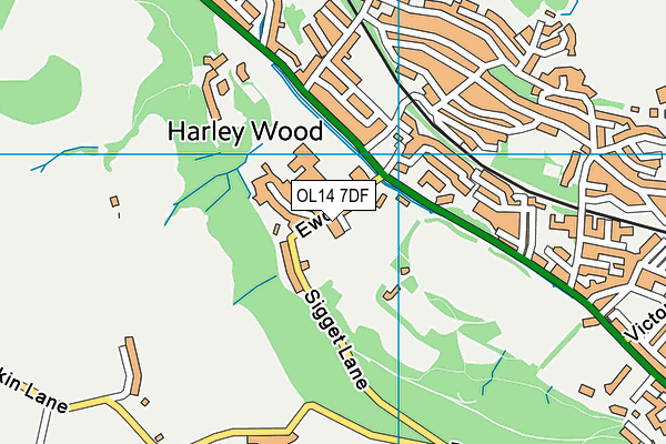 Todmorden Sports Centre map (OL14 7DF) - OS VectorMap District (Ordnance Survey)