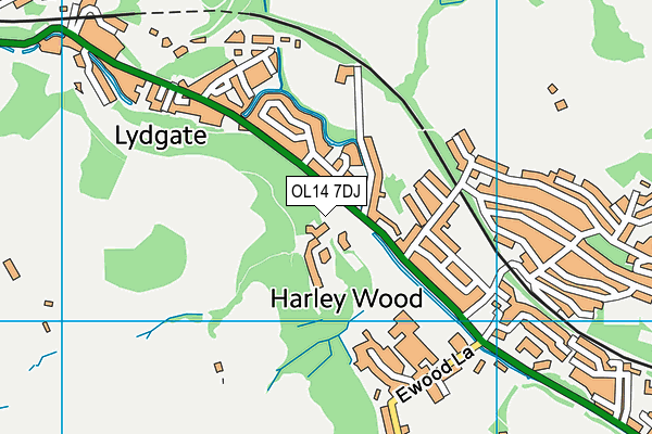 OL14 7DJ map - OS VectorMap District (Ordnance Survey)