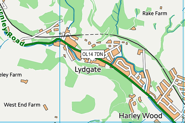 OL14 7DN map - OS VectorMap District (Ordnance Survey)