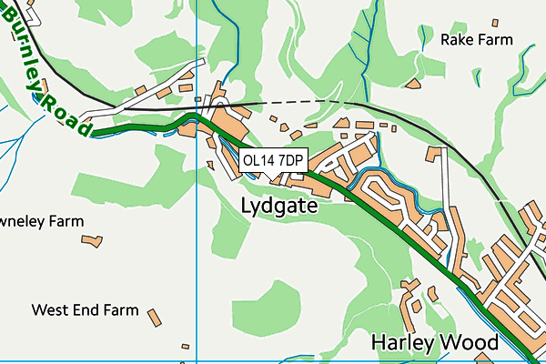 OL14 7DP map - OS VectorMap District (Ordnance Survey)