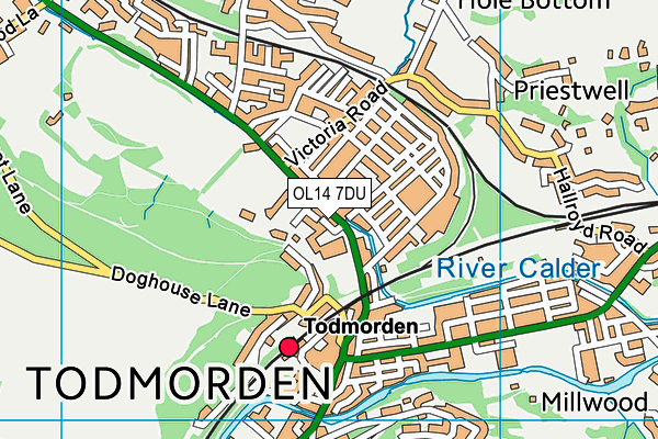 OL14 7DU map - OS VectorMap District (Ordnance Survey)