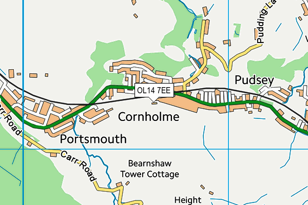 OL14 7EE map - OS VectorMap District (Ordnance Survey)