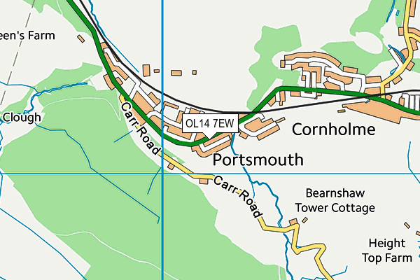 OL14 7EW map - OS VectorMap District (Ordnance Survey)