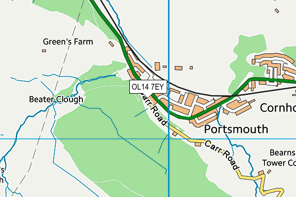 OL14 7EY map - OS VectorMap District (Ordnance Survey)