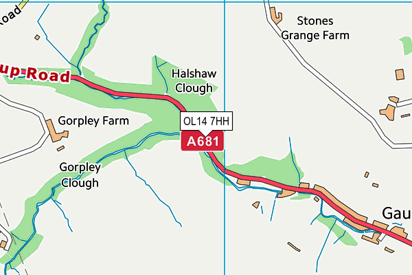 OL14 7HH map - OS VectorMap District (Ordnance Survey)