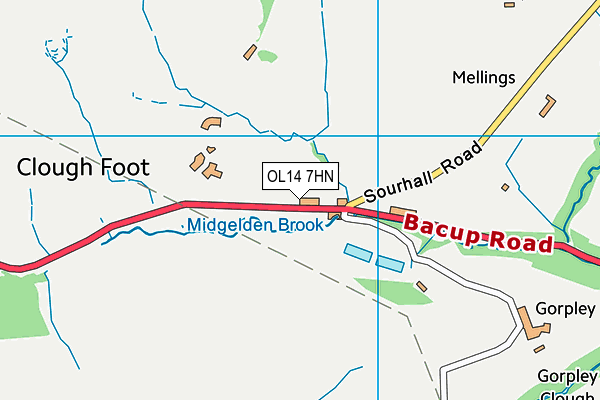 OL14 7HN map - OS VectorMap District (Ordnance Survey)