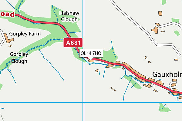 OL14 7HQ map - OS VectorMap District (Ordnance Survey)