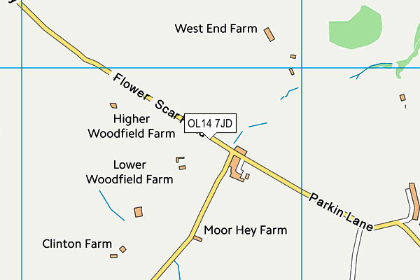 OL14 7JD map - OS VectorMap District (Ordnance Survey)