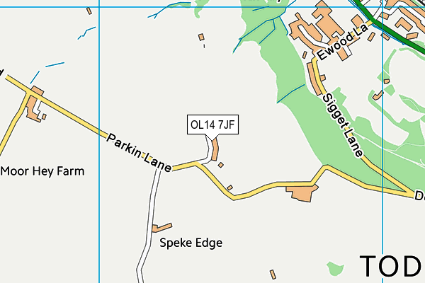 OL14 7JF map - OS VectorMap District (Ordnance Survey)