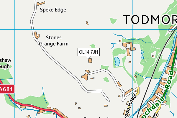 OL14 7JH map - OS VectorMap District (Ordnance Survey)