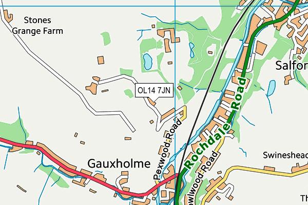 OL14 7JN map - OS VectorMap District (Ordnance Survey)