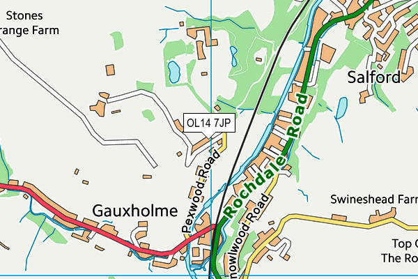 OL14 7JP map - OS VectorMap District (Ordnance Survey)