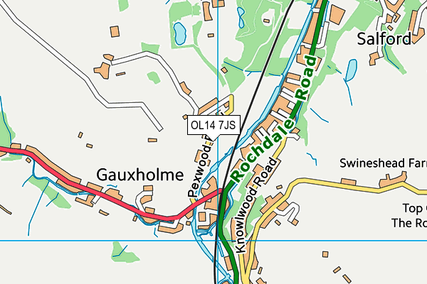 OL14 7JS map - OS VectorMap District (Ordnance Survey)