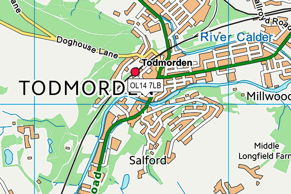 OL14 7LB map - OS VectorMap District (Ordnance Survey)