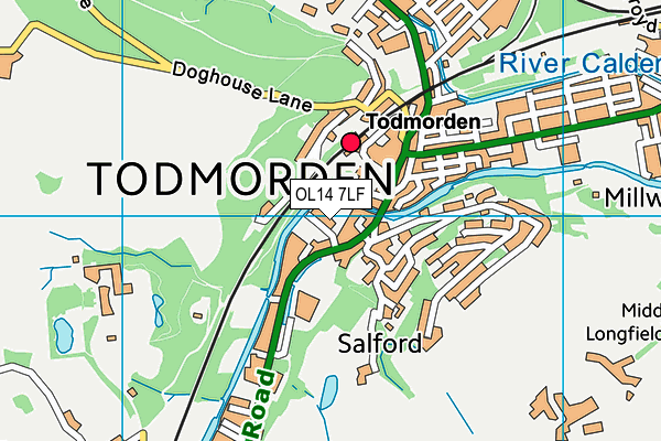 OL14 7LF map - OS VectorMap District (Ordnance Survey)