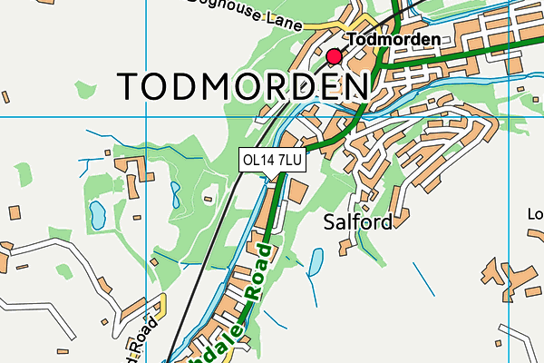 OL14 7LU map - OS VectorMap District (Ordnance Survey)