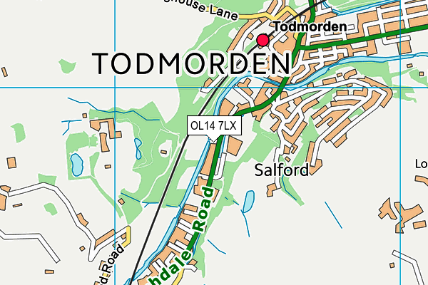 OL14 7LX map - OS VectorMap District (Ordnance Survey)