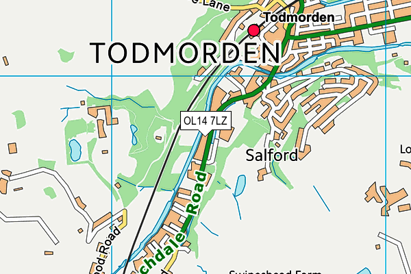 OL14 7LZ map - OS VectorMap District (Ordnance Survey)