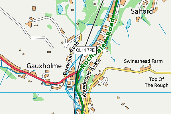 OL14 7PE map - OS VectorMap District (Ordnance Survey)