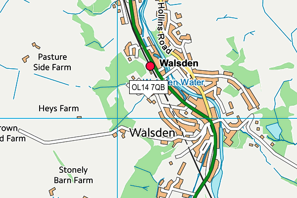 OL14 7QB map - OS VectorMap District (Ordnance Survey)