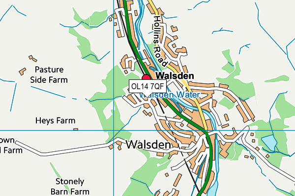 OL14 7QF map - OS VectorMap District (Ordnance Survey)
