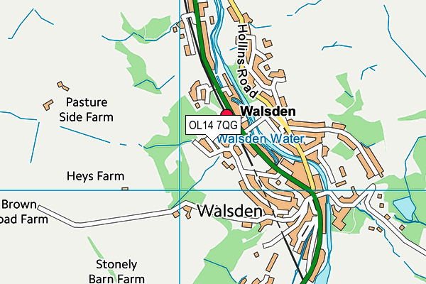 OL14 7QG map - OS VectorMap District (Ordnance Survey)