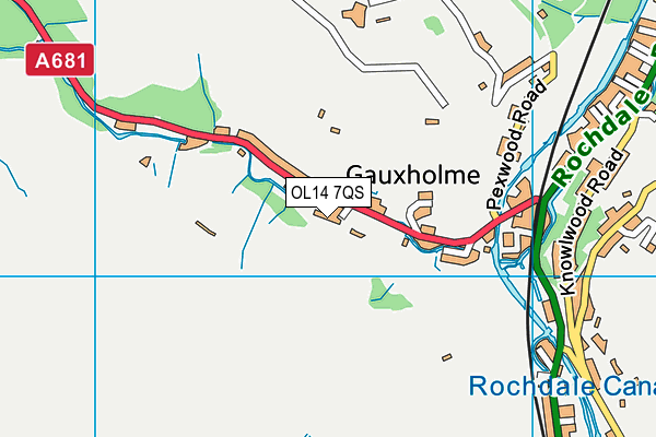 OL14 7QS map - OS VectorMap District (Ordnance Survey)