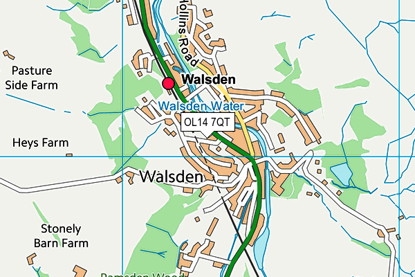 OL14 7QT map - OS VectorMap District (Ordnance Survey)