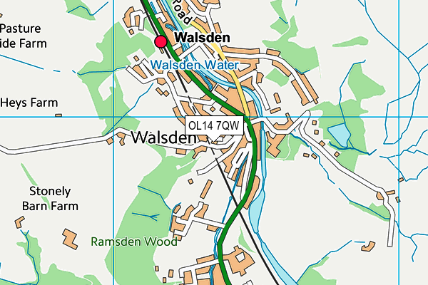 OL14 7QW map - OS VectorMap District (Ordnance Survey)