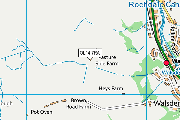 OL14 7RA map - OS VectorMap District (Ordnance Survey)