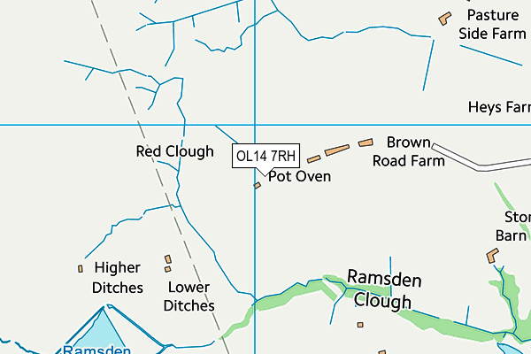 OL14 7RH map - OS VectorMap District (Ordnance Survey)