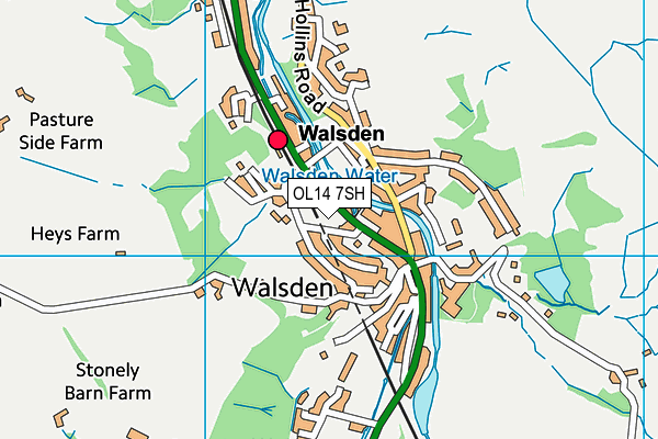 OL14 7SH map - OS VectorMap District (Ordnance Survey)