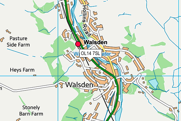 OL14 7SL map - OS VectorMap District (Ordnance Survey)