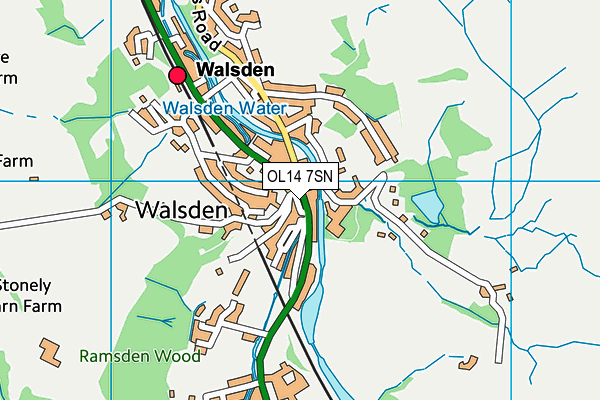 OL14 7SN map - OS VectorMap District (Ordnance Survey)
