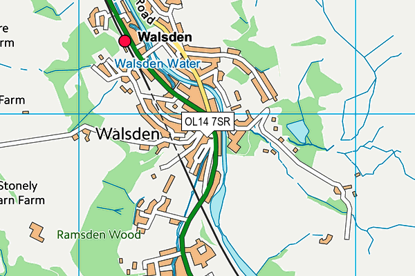 OL14 7SR map - OS VectorMap District (Ordnance Survey)