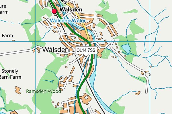 OL14 7SS map - OS VectorMap District (Ordnance Survey)