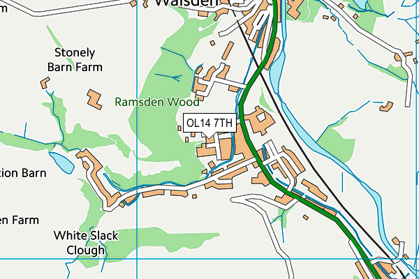 OL14 7TH map - OS VectorMap District (Ordnance Survey)