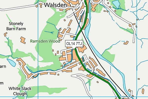 OL14 7TJ map - OS VectorMap District (Ordnance Survey)