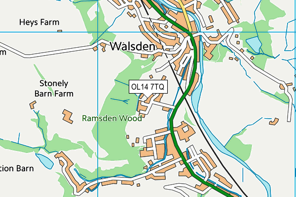 Walsden Recreation Ground map (OL14 7TQ) - OS VectorMap District (Ordnance Survey)