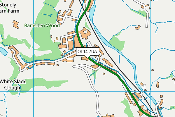 OL14 7UA map - OS VectorMap District (Ordnance Survey)