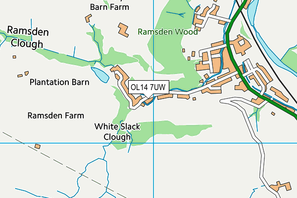 OL14 7UW map - OS VectorMap District (Ordnance Survey)