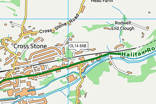 OL14 8AB map - OS VectorMap District (Ordnance Survey)