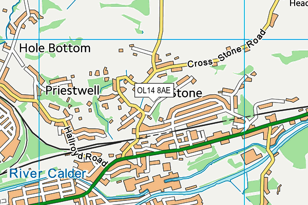 OL14 8AE map - OS VectorMap District (Ordnance Survey)