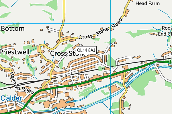 OL14 8AJ map - OS VectorMap District (Ordnance Survey)