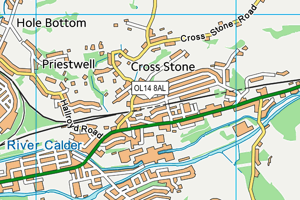 OL14 8AL map - OS VectorMap District (Ordnance Survey)