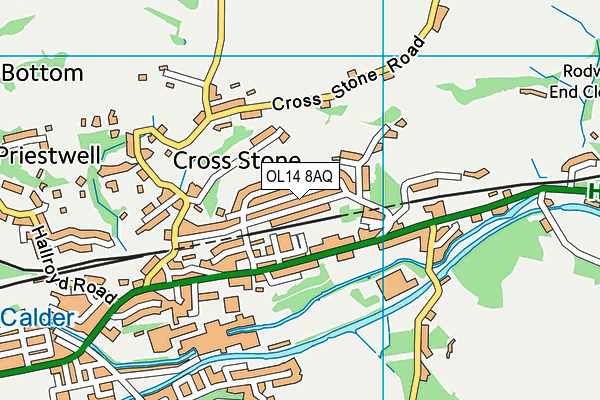 OL14 8AQ map - OS VectorMap District (Ordnance Survey)