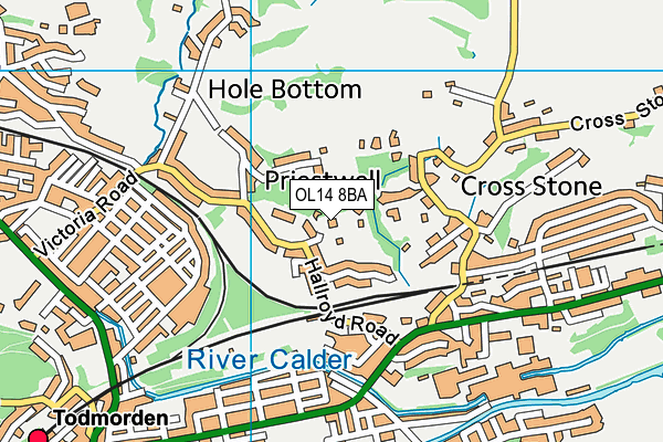 OL14 8BA map - OS VectorMap District (Ordnance Survey)