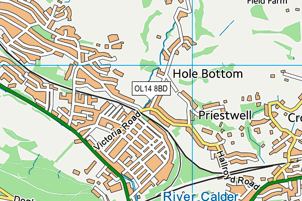 OL14 8BD map - OS VectorMap District (Ordnance Survey)