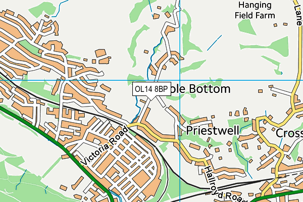 OL14 8BP map - OS VectorMap District (Ordnance Survey)