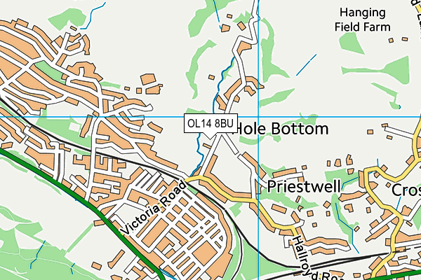 OL14 8BU map - OS VectorMap District (Ordnance Survey)